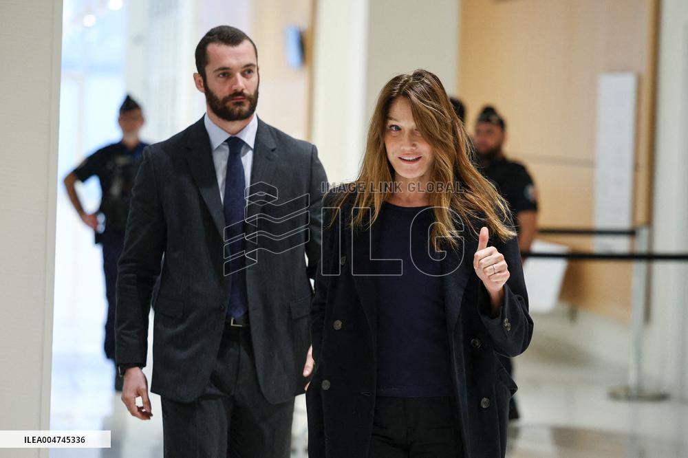 Carla Bruni And Louis Sarkozy At Verdict Trial For Illegal Campaign Financing From Lybia - Paris