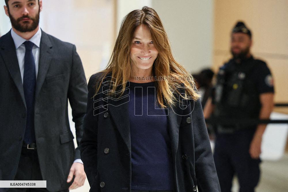 Carla Bruni And Louis Sarkozy At Verdict Trial For Illegal Campaign Financing From Lybia - Paris