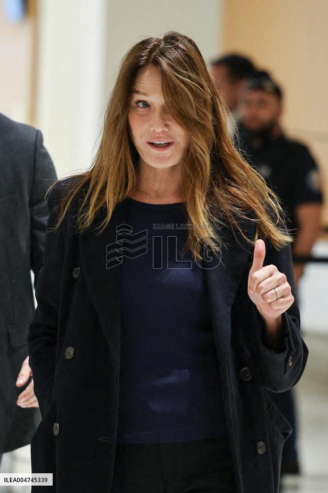 Carla Bruni And Louis Sarkozy At Verdict Trial For Illegal Campaign Financing From Lybia - Paris