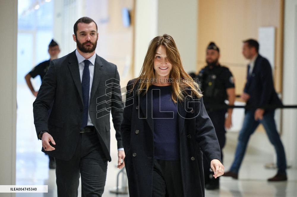Carla Bruni And Louis Sarkozy At Verdict Trial For Illegal Campaign Financing From Lybia - Paris