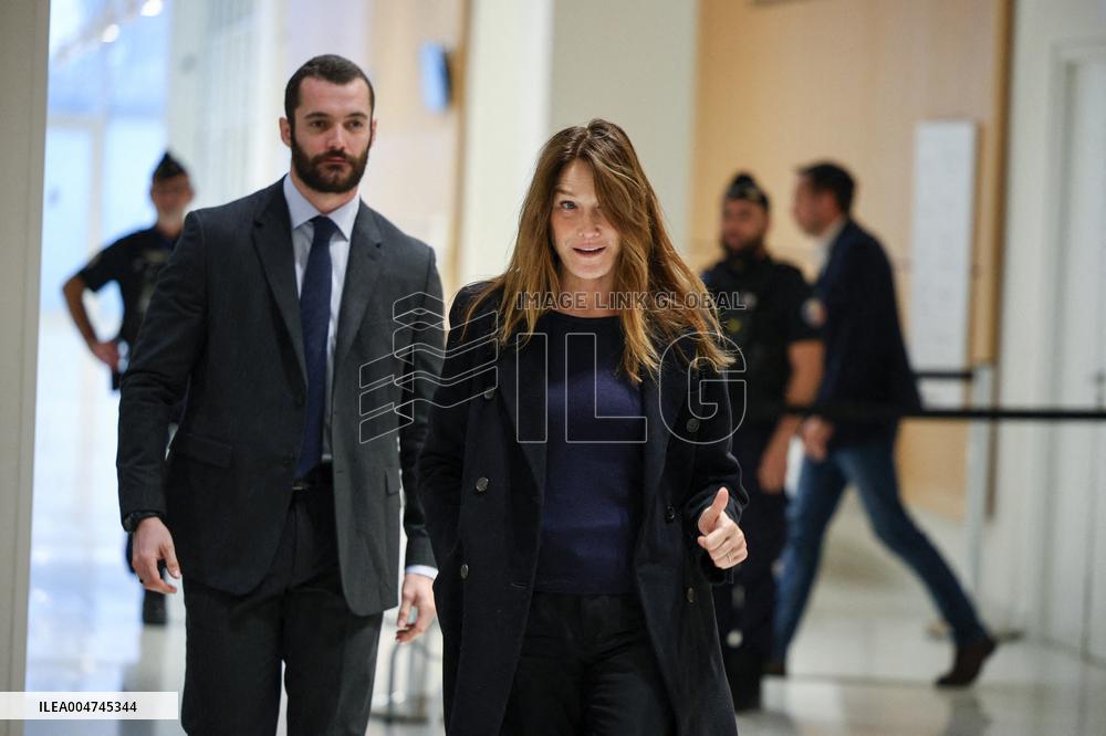 Carla Bruni And Louis Sarkozy At Verdict Trial For Illegal Campaign Financing From Lybia - Paris