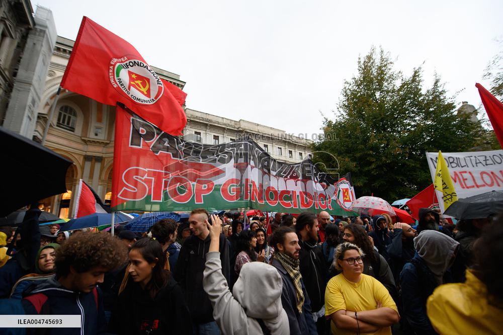 Protest in Support of Global Flotilla and Palestinian Cause - Milan