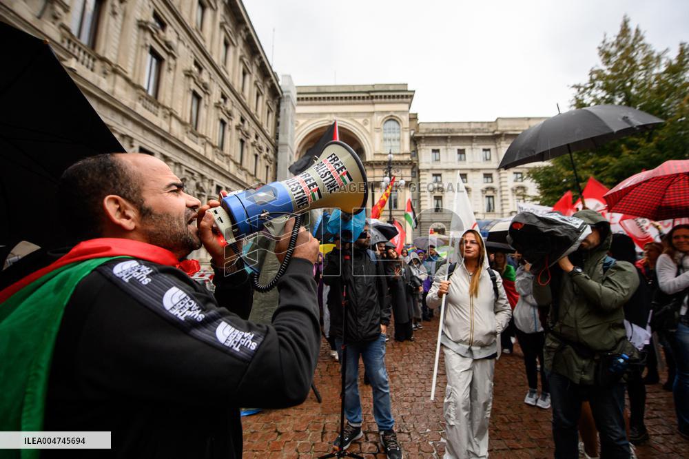 Protest in Support of Global Flotilla and Palestinian Cause - Milan
