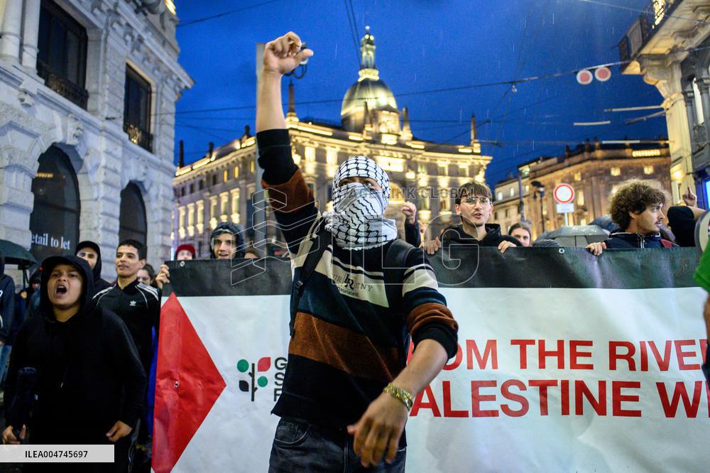 Protest in Support of Global Flotilla and Palestinian Cause - Milan
