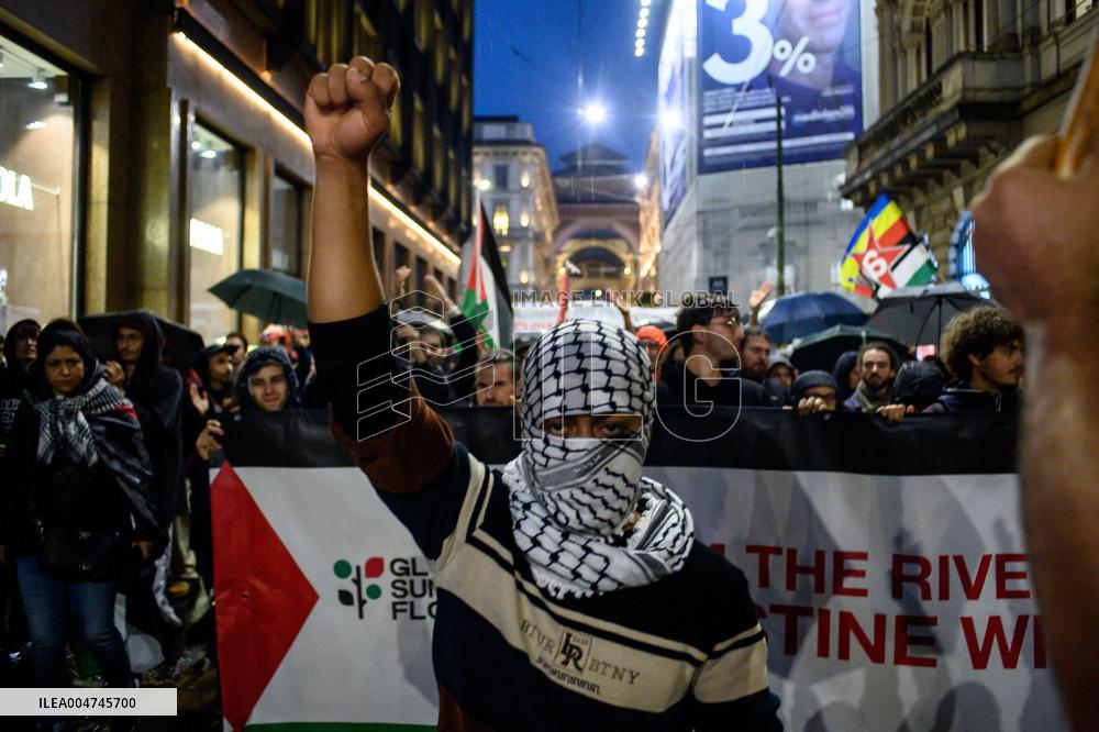 Protest in Support of Global Flotilla and Palestinian Cause - Milan