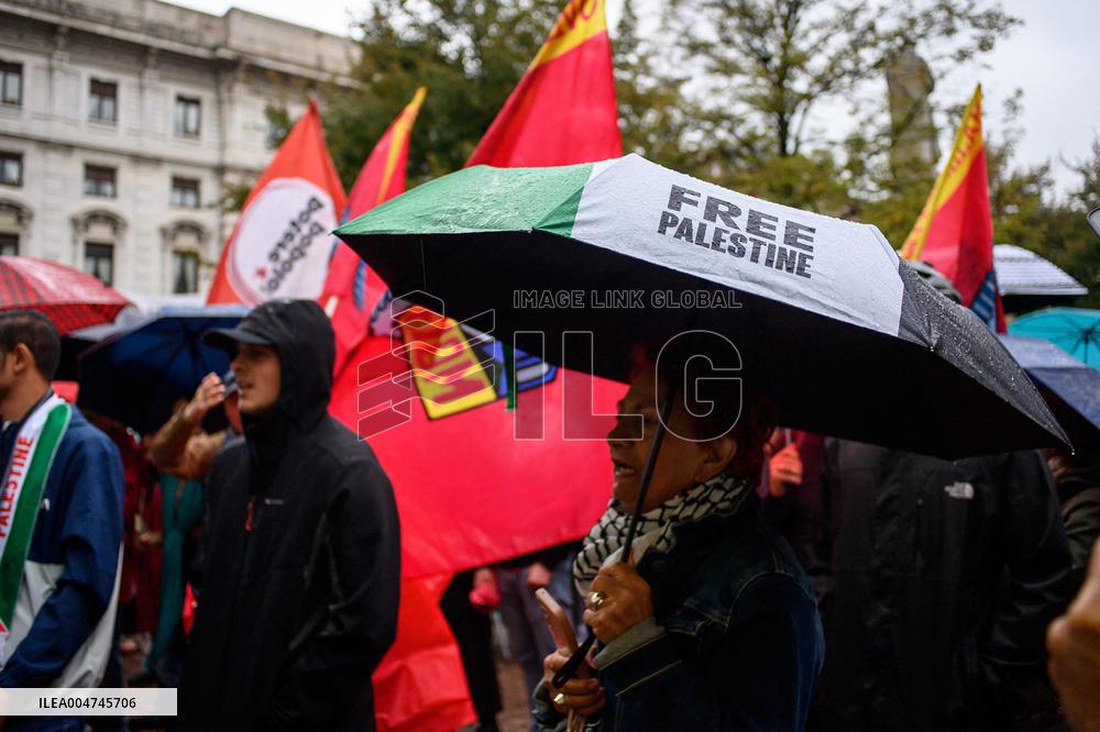 Protest in Support of Global Flotilla and Palestinian Cause - Milan