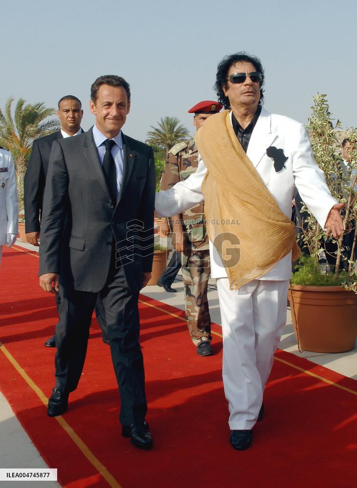 French President Nicolas Sarkozy visits Lybia