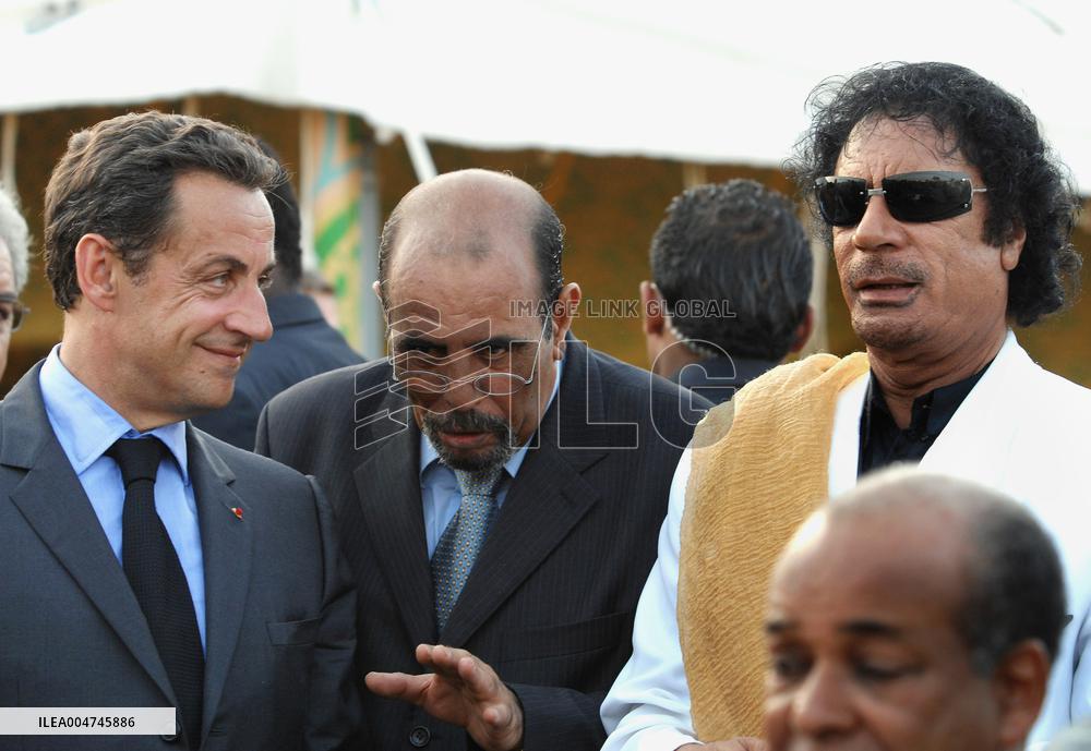 French President Nicolas Sarkozy visits Lybia