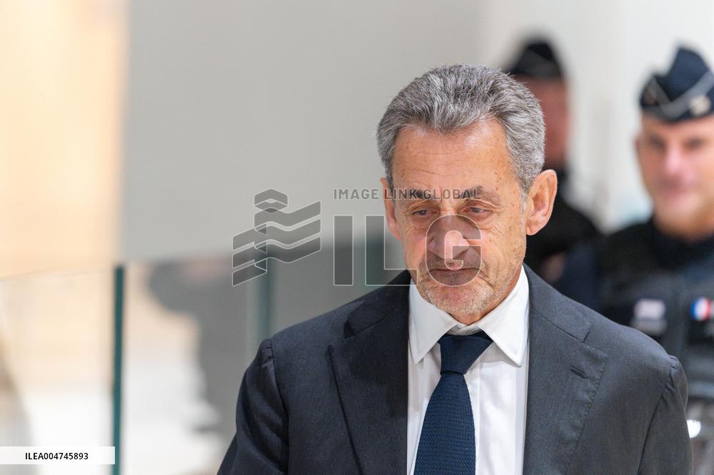 Nicolas Sarkozy trial during a break for illegal campaign financing from Lybia - Paris AJ