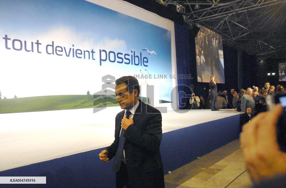 Lyon (69): Meeting de Nicolas Sarkozy (05/04/2007)