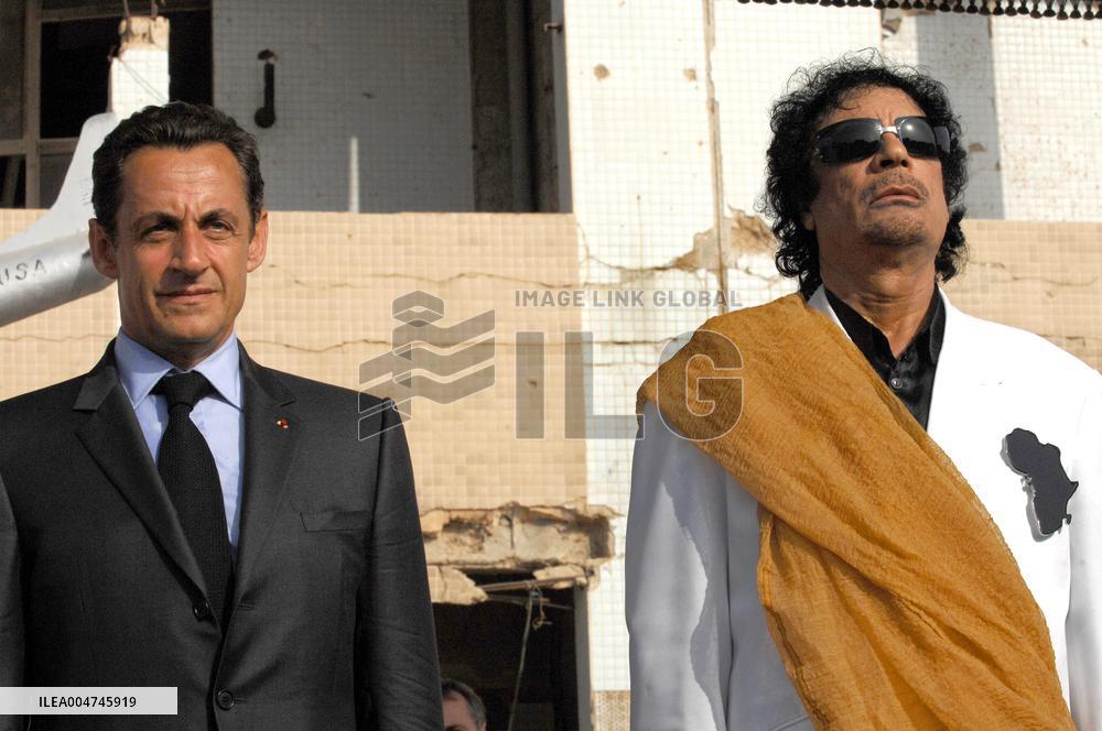 French President Nicolas Sarkozy visits Lybia