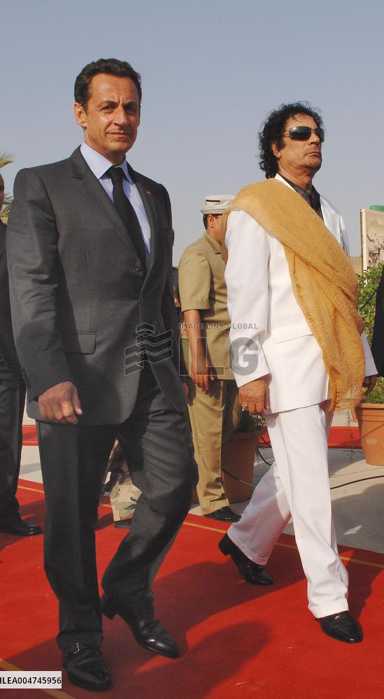 French President Nicolas Sarkozy visits Lybia