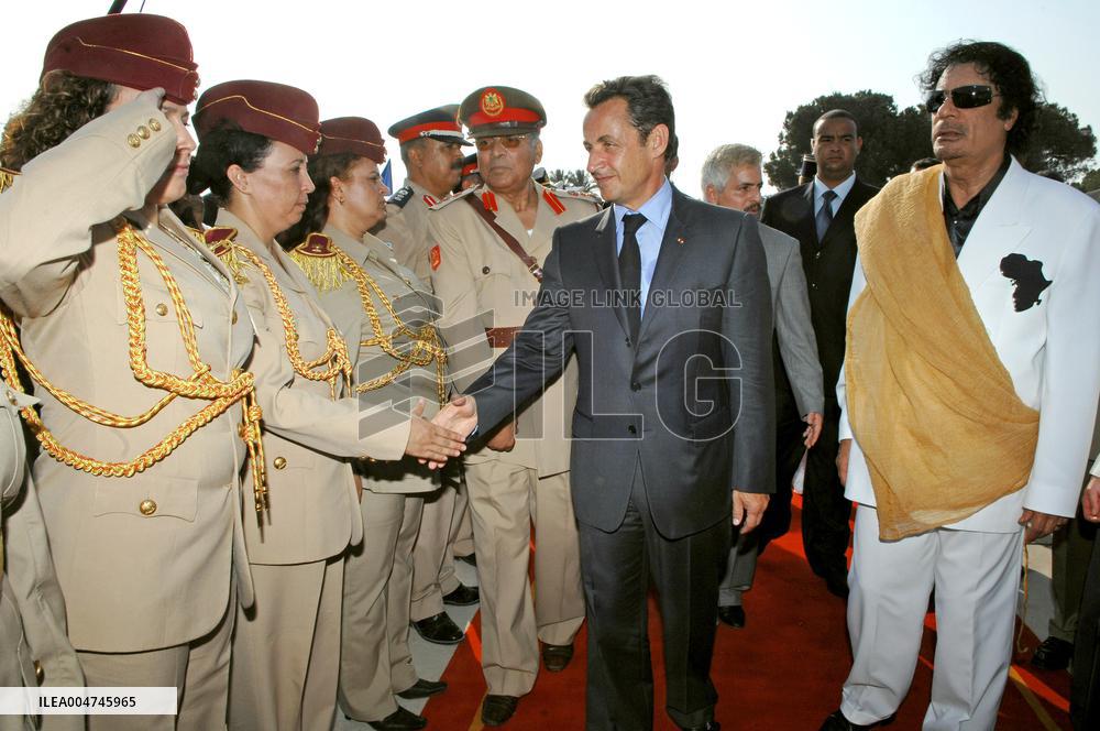 French President Nicolas Sarkozy visits Lybia