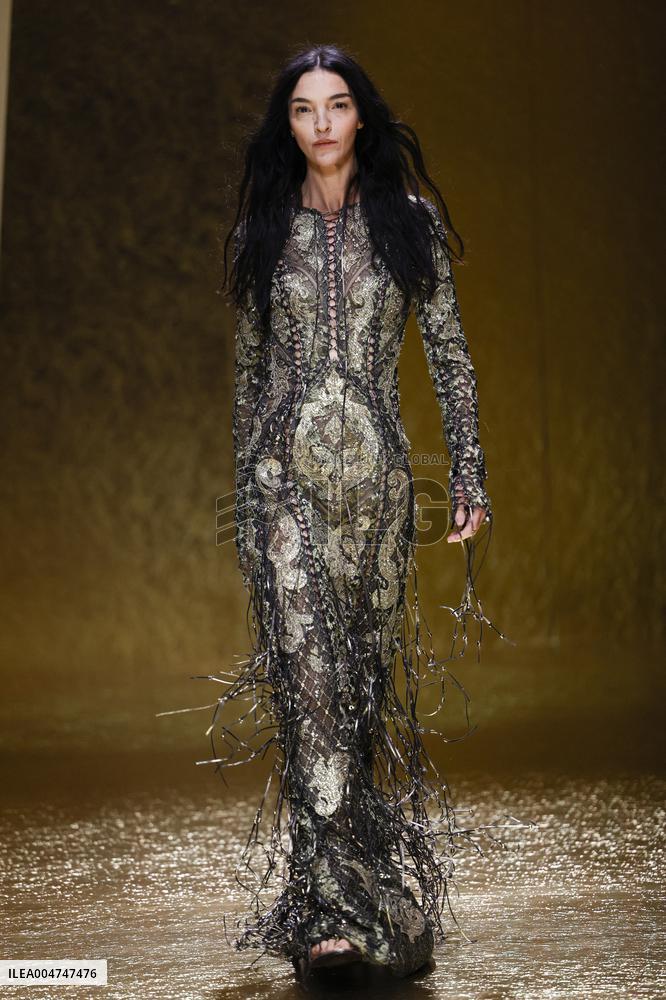 MFW Maria Carla Boscono walks the runway at the Roberto Cavalli MP