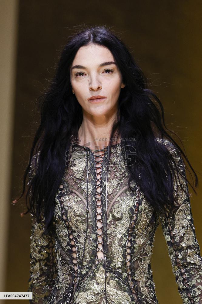 MFW Maria Carla Boscono walks the runway at the Roberto Cavalli MP