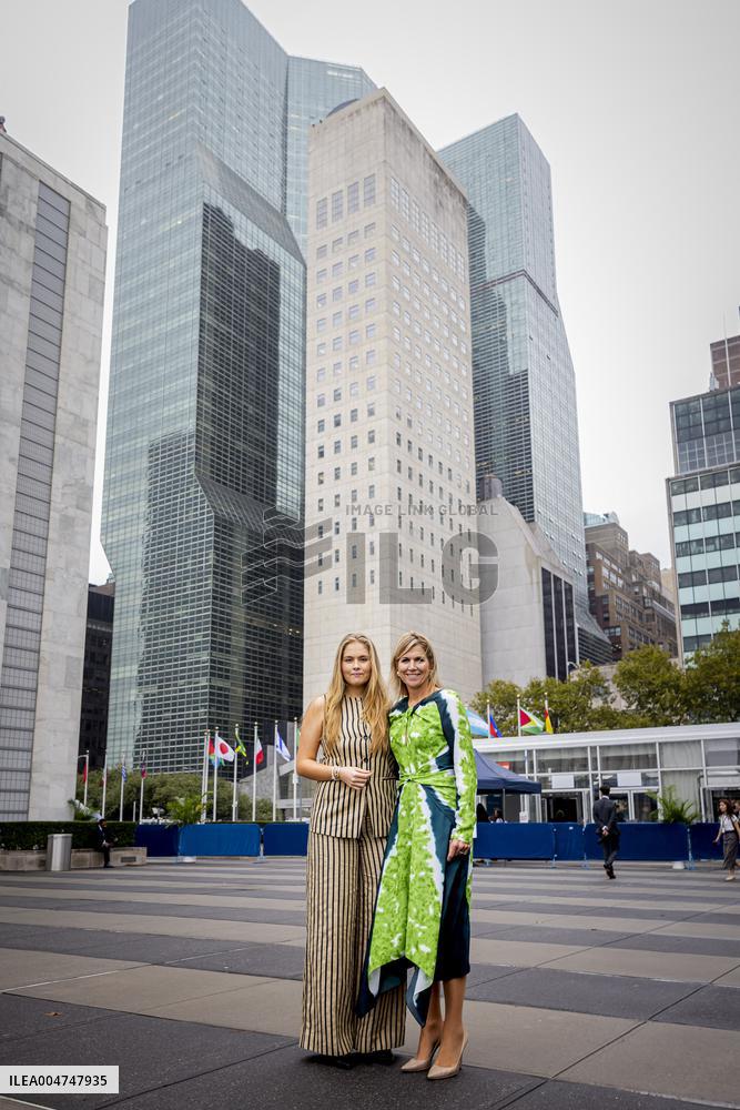 Princess Amalia With Queen Maxima On A Trip For The UN - NYC