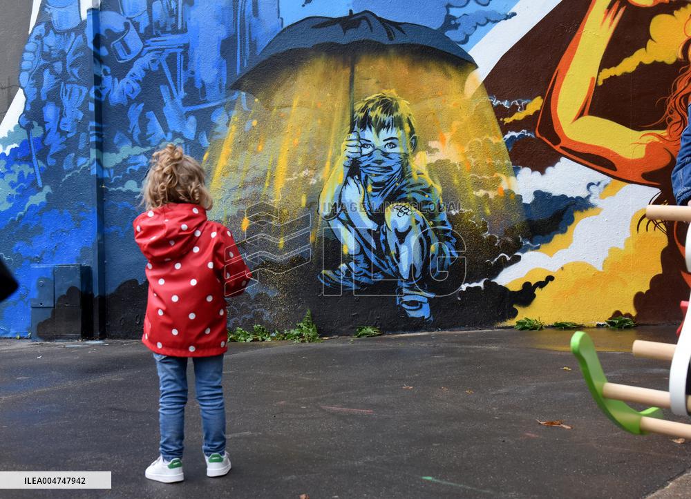 Inauguration Of The Human Rights Wall - Paris