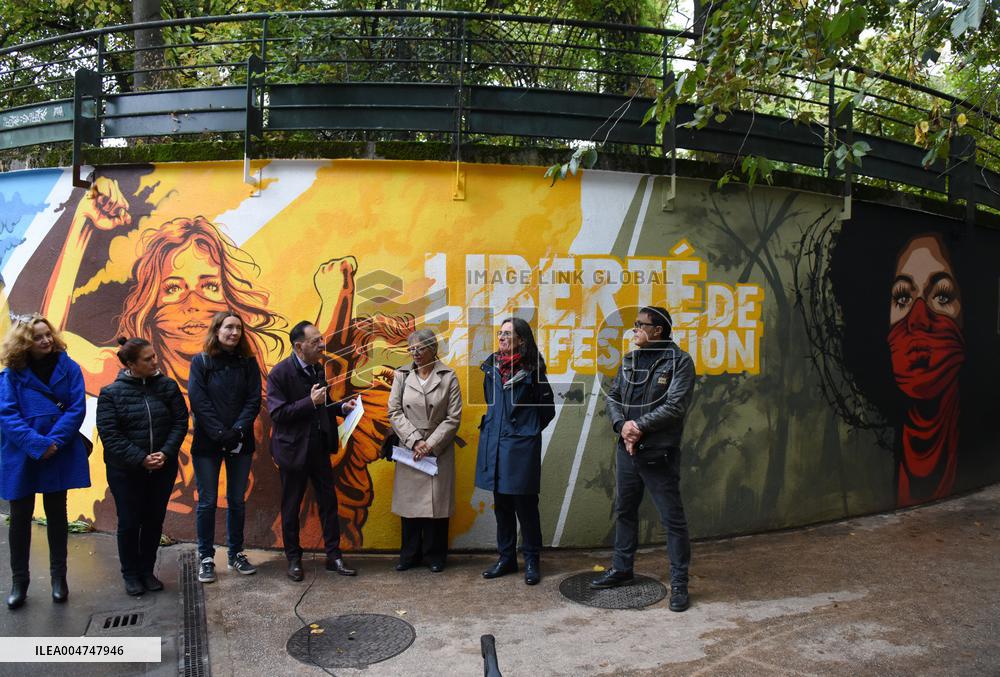 Inauguration Of The Human Rights Wall - Paris
