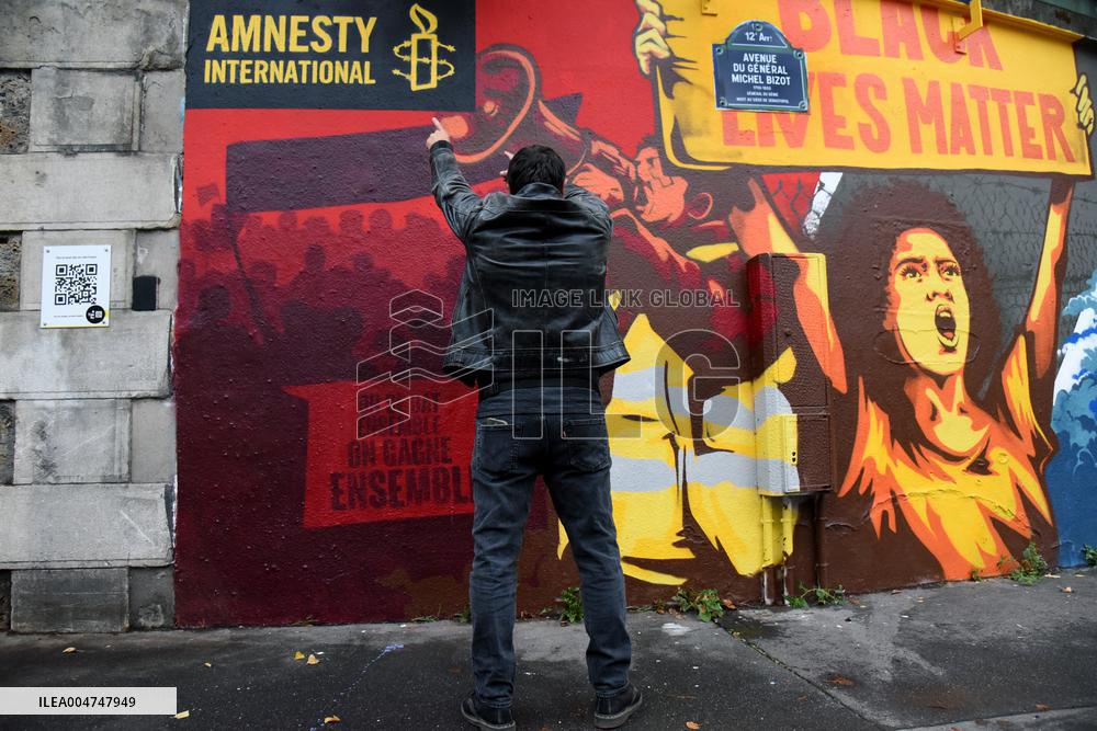 Inauguration Of The Human Rights Wall - Paris