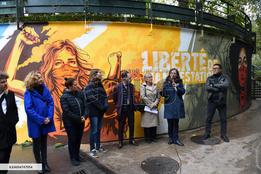 Inauguration Of The Human Rights Wall - Paris