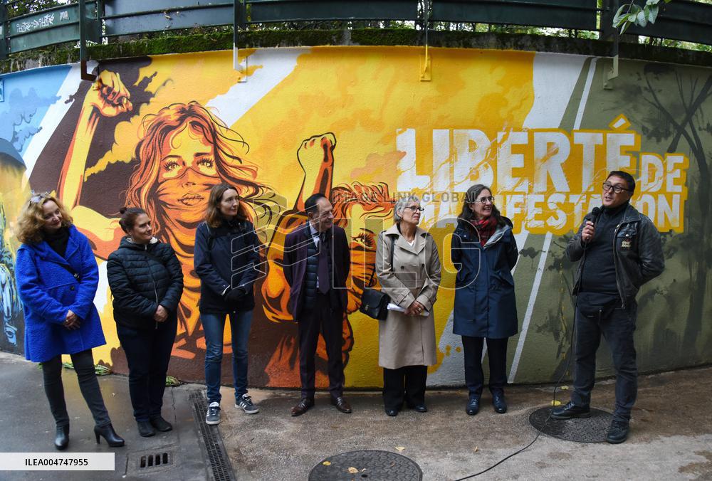 Inauguration Of The Human Rights Wall - Paris