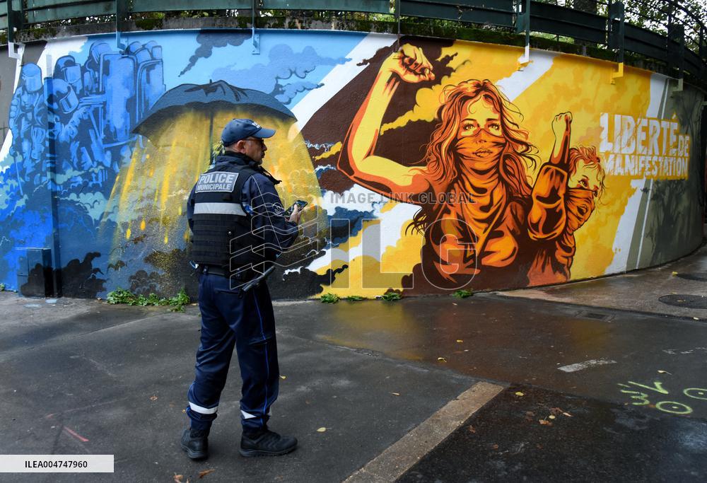 Inauguration Of The Human Rights Wall - Paris