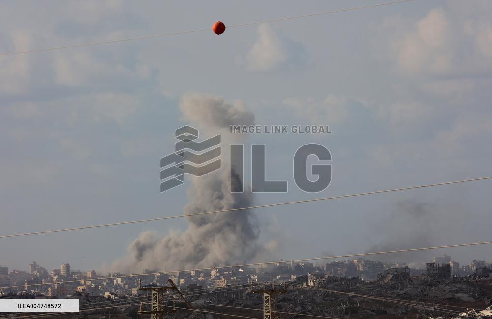 Smoke Rises From Israeli Airstrikes - Gaza
