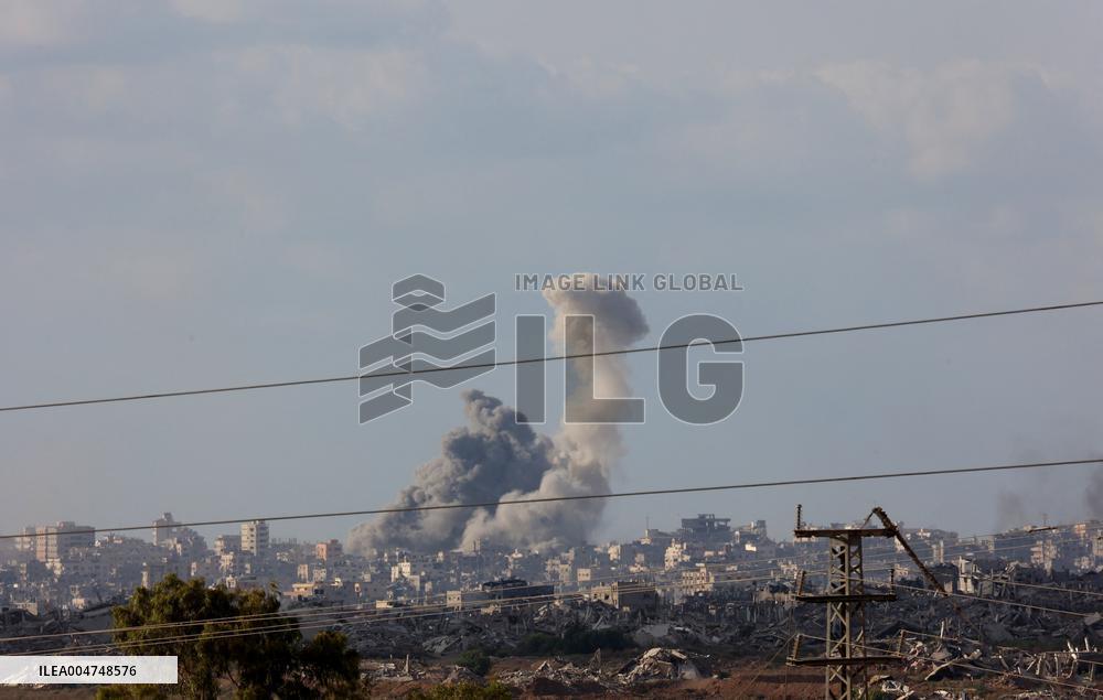 Smoke Rises From Israeli Airstrikes - Gaza