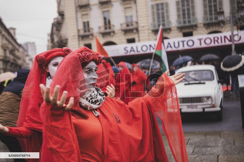 Extinction Rebellion Protest at Motor Show - Turin