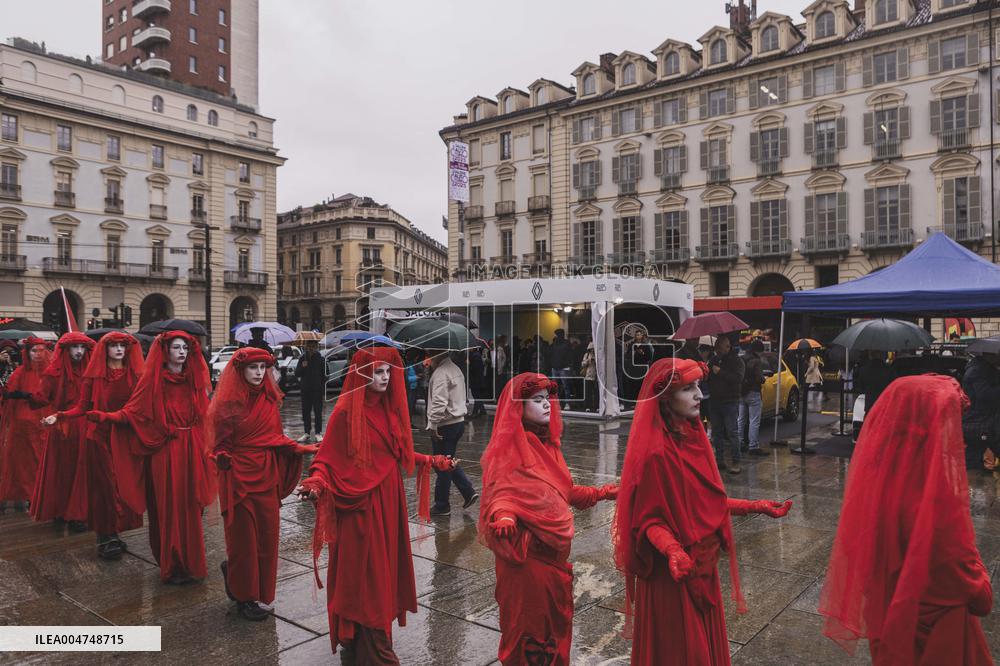Extinction Rebellion Protest at Motor Show - Turin