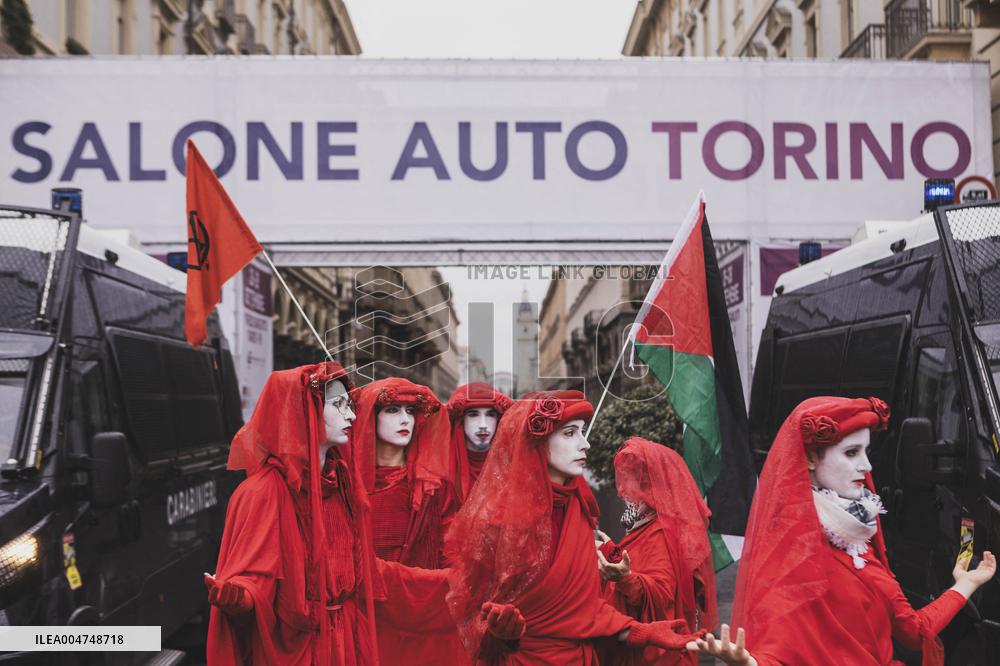 Extinction Rebellion Protest at Motor Show - Turin