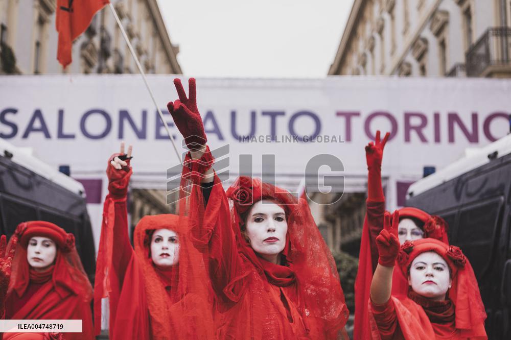 Extinction Rebellion Protest at Motor Show - Turin
