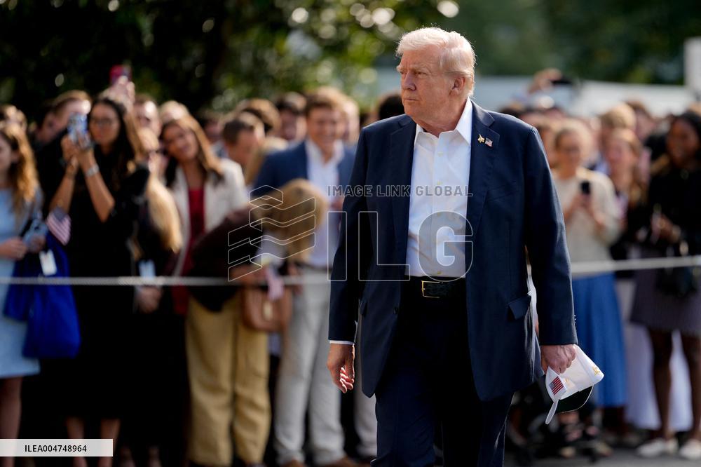 Donald Trump and granddaughter Kai leaves White House - Washington