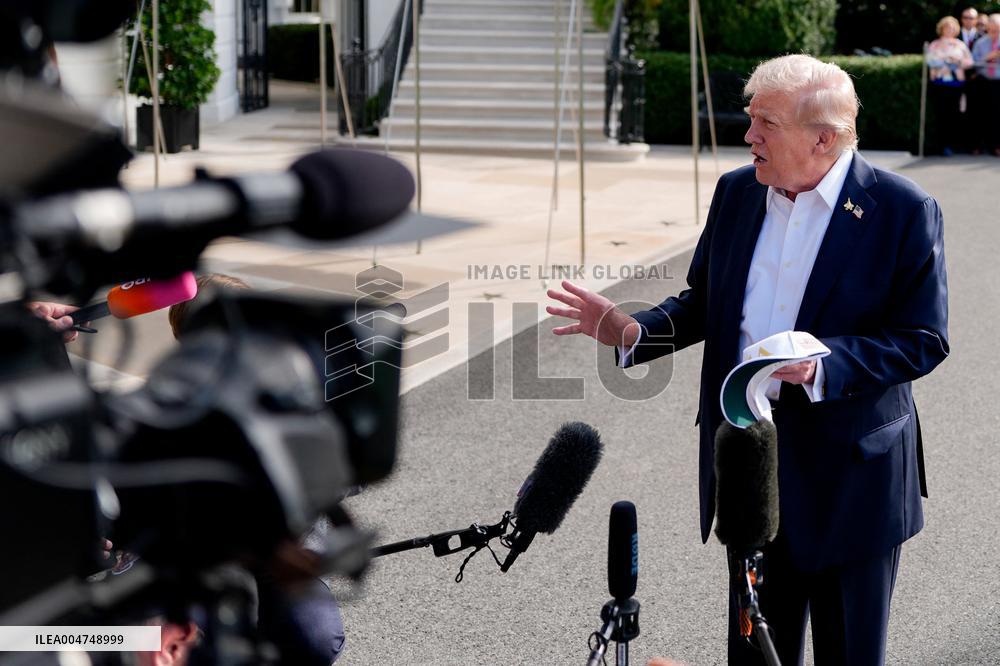 Donald Trump and granddaughter Kai leaves White House - Washington