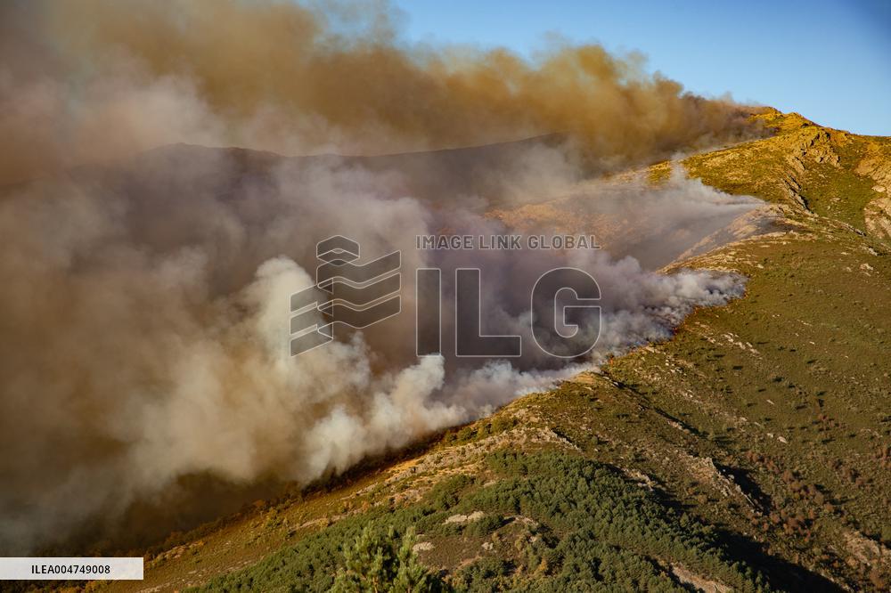 Fire in the Pico del Lobo area - Spain