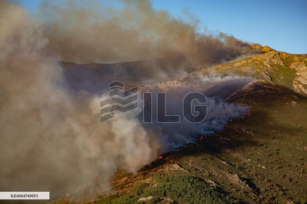 Fire in the Pico del Lobo area - Spain