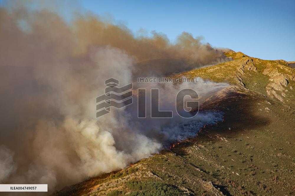 Fire in the Pico del Lobo area - Spain