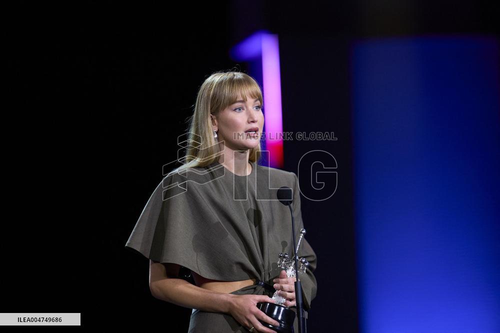 San Sebastian - Jennifer Lawrence Receives Donostia Award