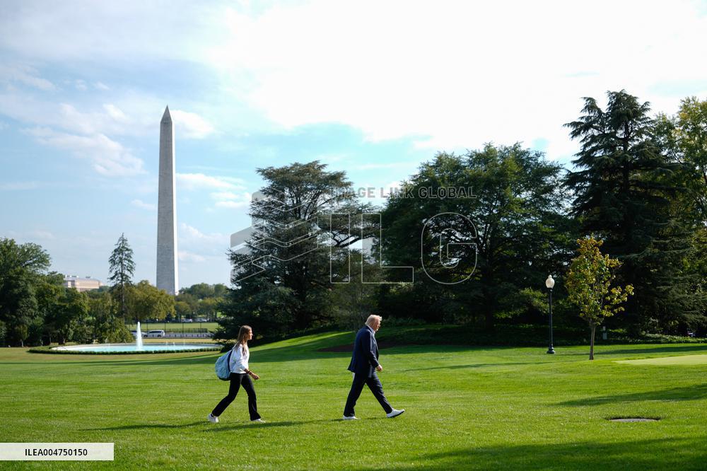 Donald Trump With Granddaughter Kai Trump - DC