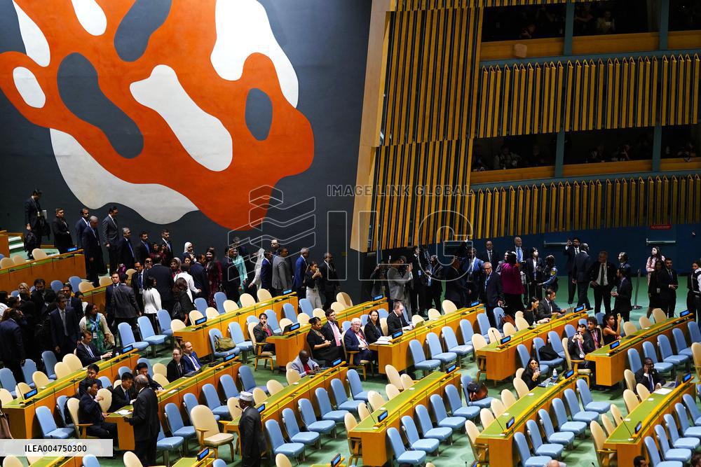 UNGA - Benjamin Netanyahu Delivers A Speech - NY -