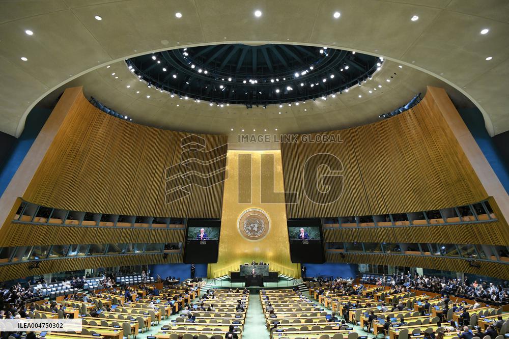 UNGA - Benjamin Netanyahu Delivers A Speech - NY -