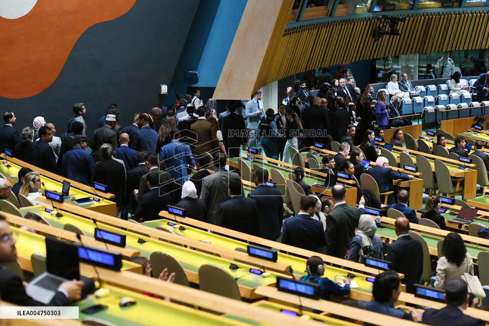 UNGA - Benjamin Netanyahu Delivers A Speech - NY -