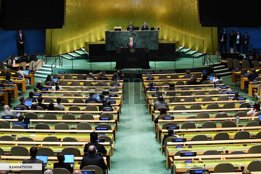 UNGA - Benjamin Netanyahu Delivers A Speech - NY -