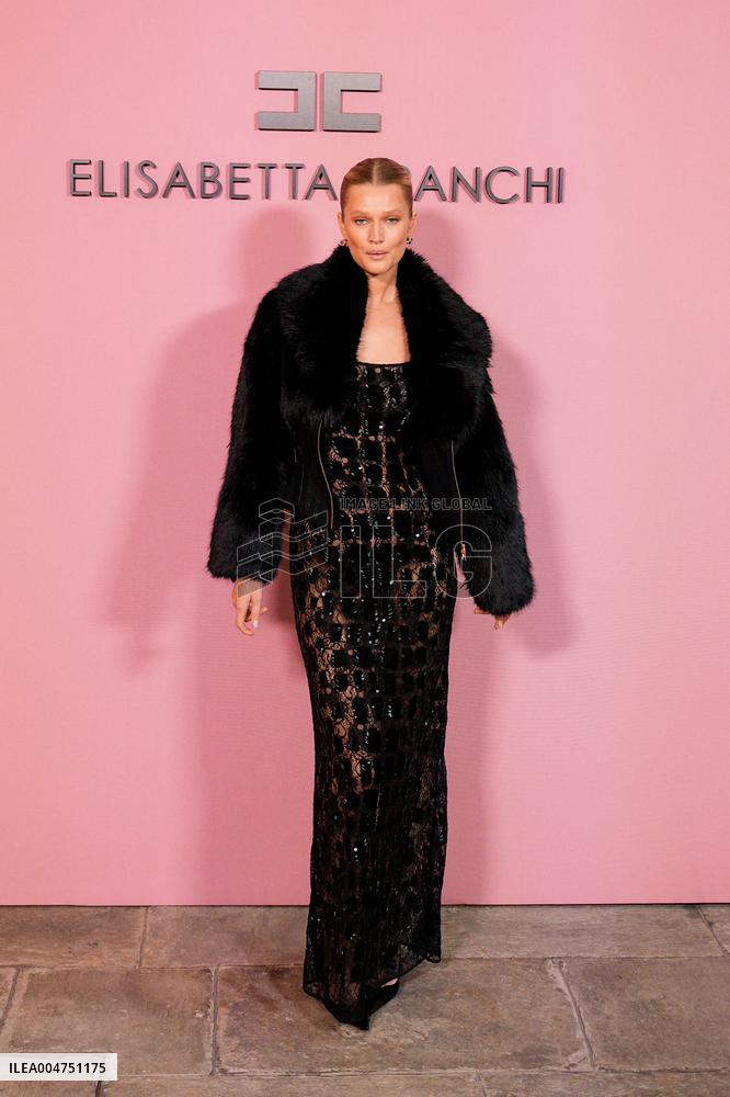 MFW - Guests At Elisabetta Franchi Fashion Show