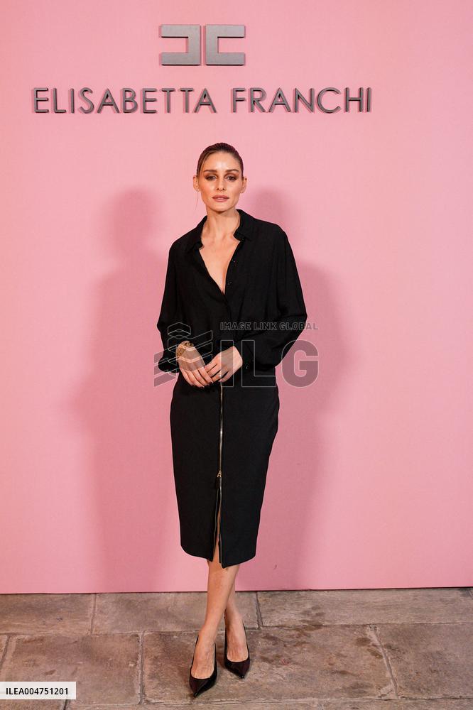 MFW - Guests At Elisabetta Franchi Fashion Show