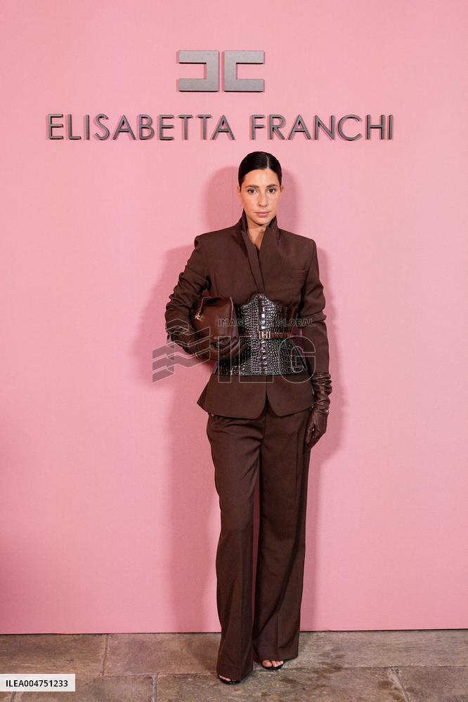 MFW - Guests At Elisabetta Franchi Fashion Show