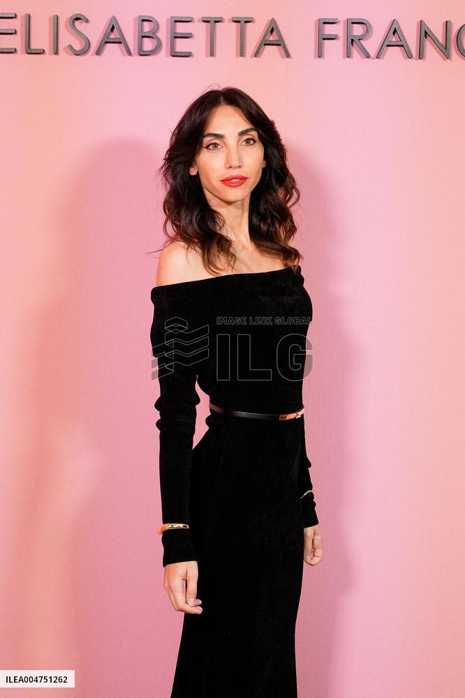 MFW - Guests At Elisabetta Franchi Fashion Show