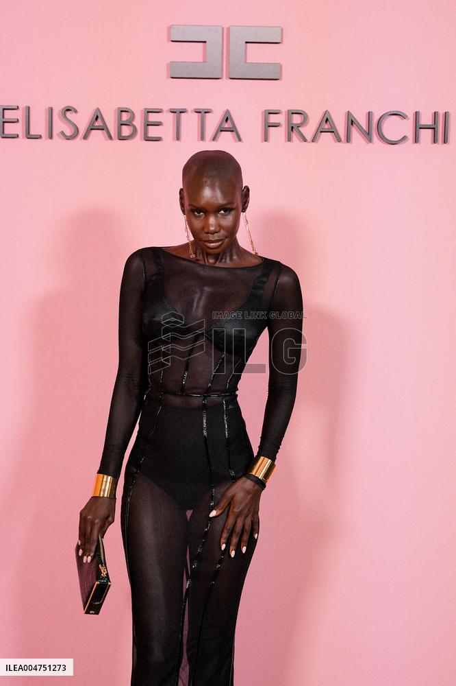 MFW - Guests At Elisabetta Franchi Fashion Show