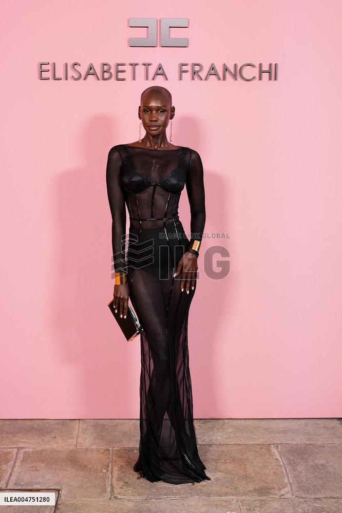 MFW - Guests At Elisabetta Franchi Fashion Show