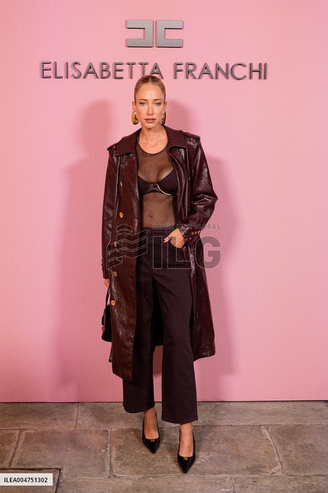 MFW - Guests At Elisabetta Franchi Fashion Show
